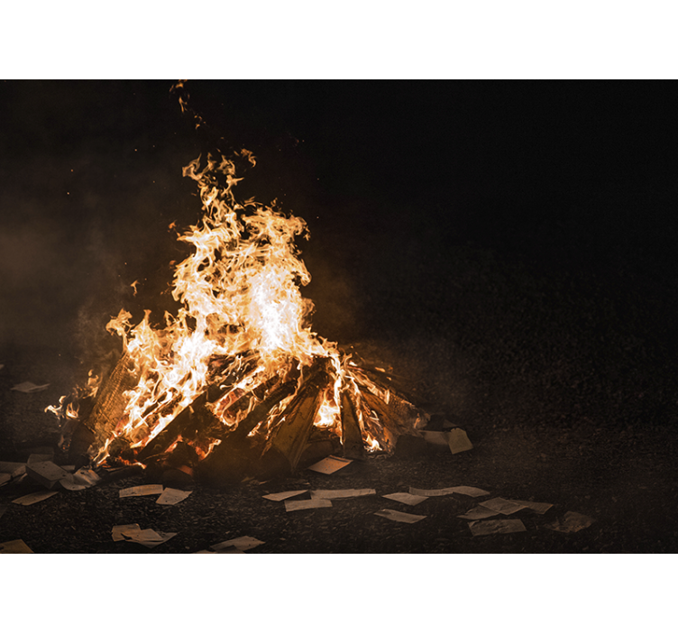 Abstract fotobehang vurige vuurplaats scène - TenStickers