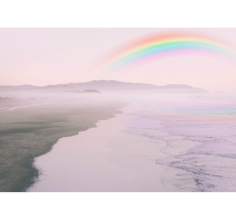 Fotobehang natuur serene strand regenboog - TenStickers
