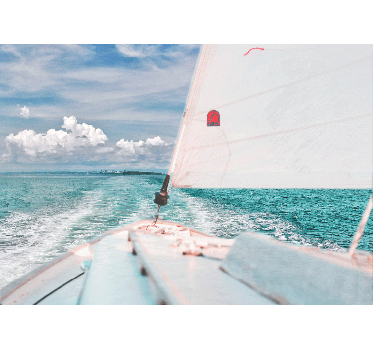 Fotobehang zee varen door golven - TenStickers