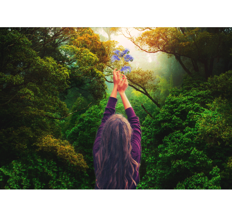 Fotobehang natuur reiken naar bloesems - TenStickers