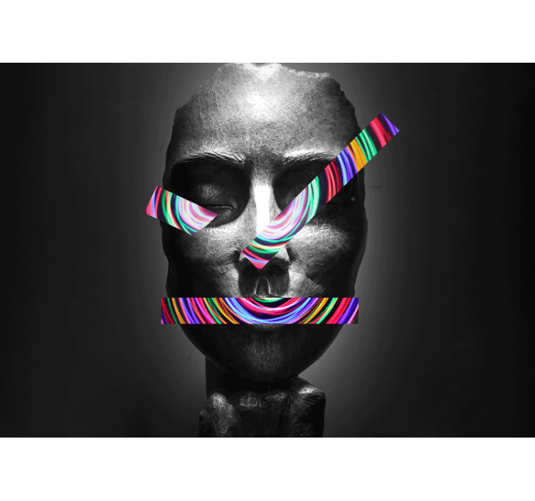 Fotobehang kunst abstracte gezichtskenmerken - TenStickers