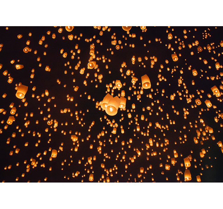 Drijvende lantaarns festival fotobehang hal - TenStickers