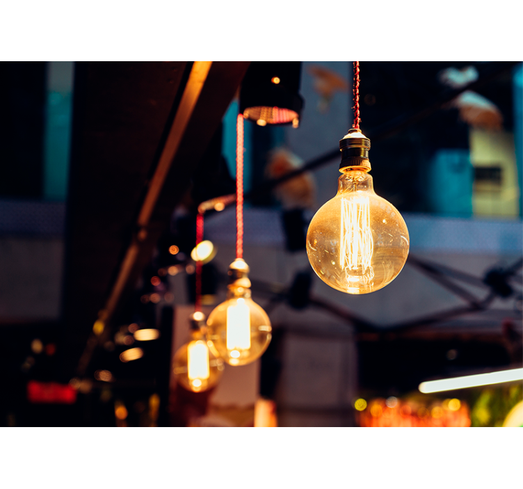 Fotobehang print vintage lichtarmatuur - TenStickers