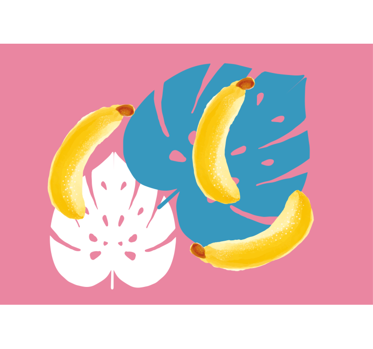 Fotobehang bloemen bananen en bladeren - TenStickers