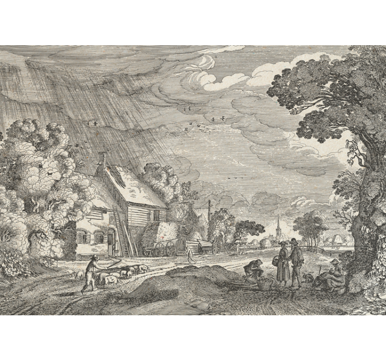 Fototapet landschap landelijke scène afbeelding - TenStickers