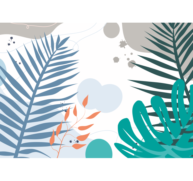 Fotobehang natuur gestileerde bladmotieven - TenStickers