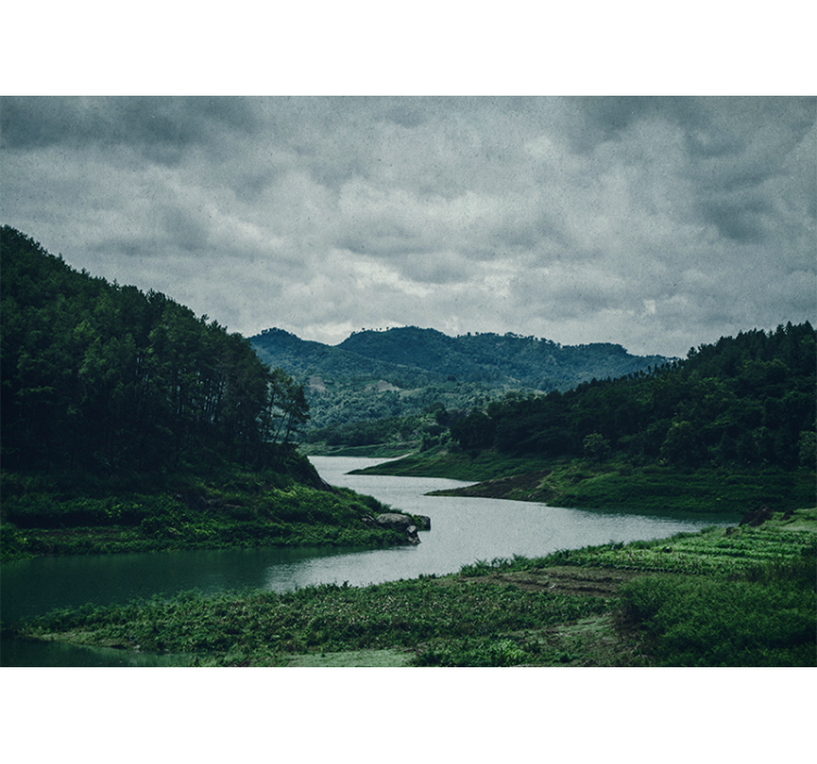 Fototapet landschap rustige waterweg landschap - TenStickers