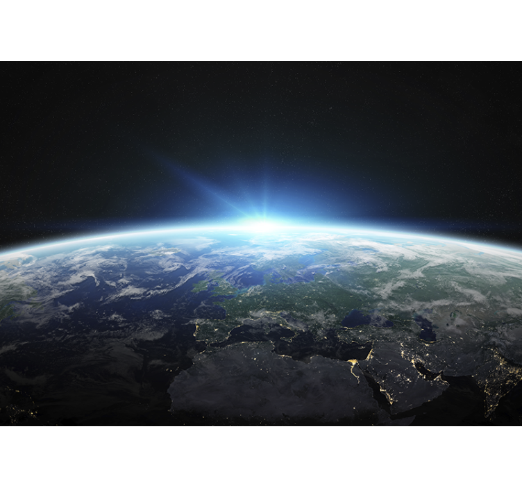 Aarde horizon gloed fotobehang ruimte - TenStickers