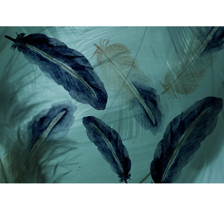 Fotobehang bloemen met elegante bladmotieven - TenStickers