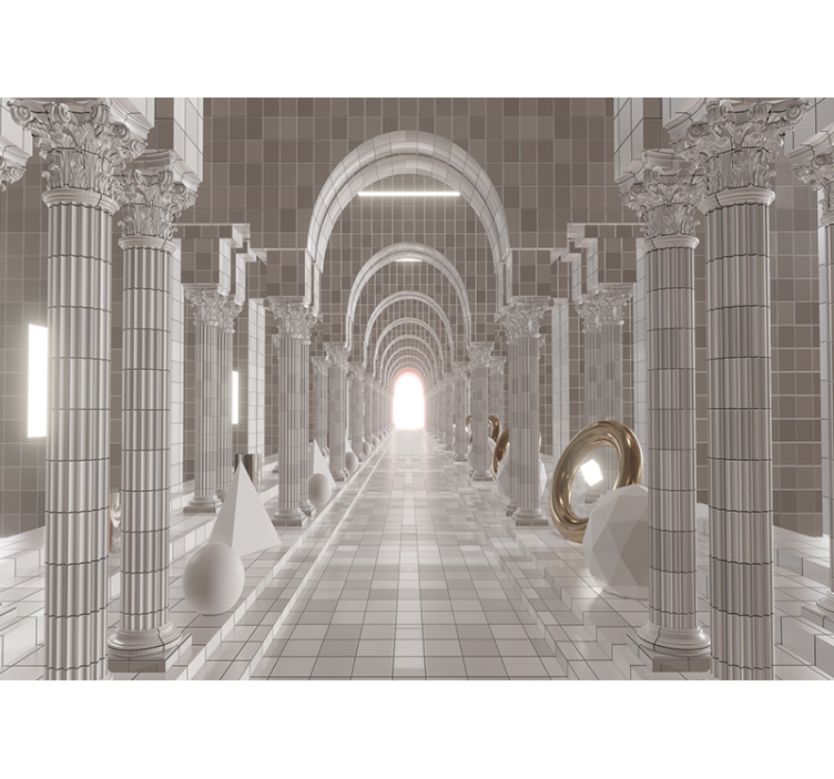 Abstract fotobehang architectonisch gangontwerp - TenStickers