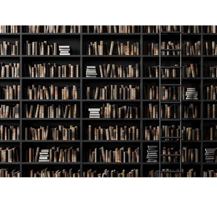 Foto behang stenen boekenassortiment bibliotheek - TenStickers