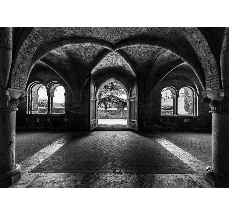 Fotobehang stad historisch poortzicht - TenStickers