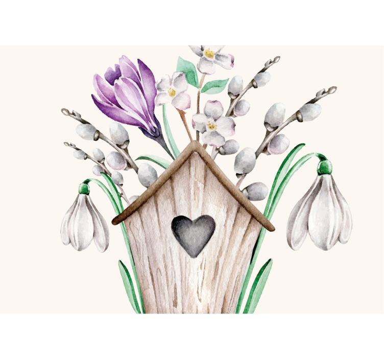 Bloemen foto behang cottage bloemenarrangement - TenStickers