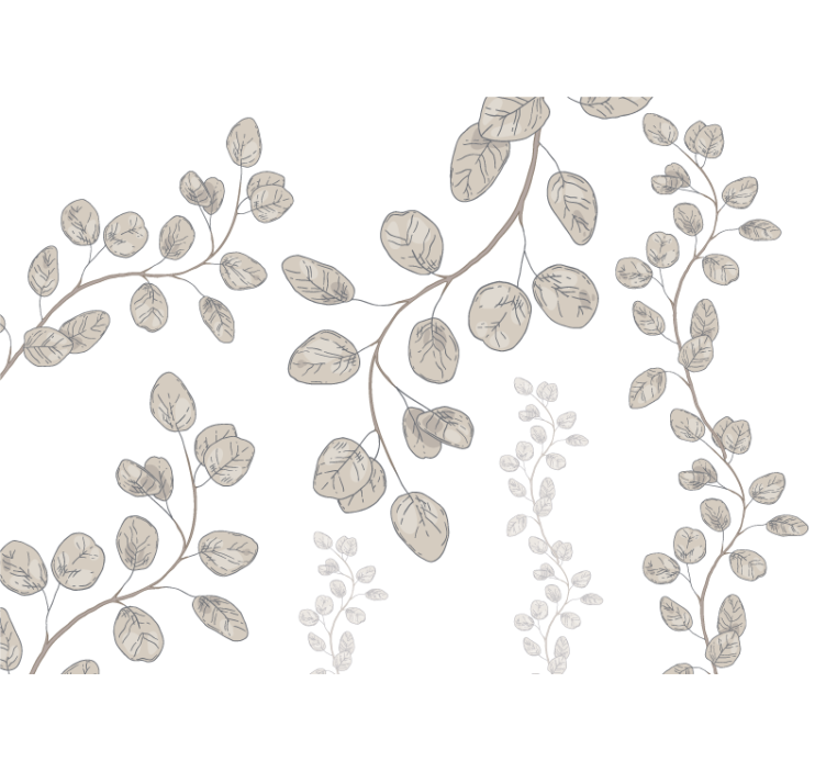 Delicate bladpatronen fotobehang hoofd slaapkamer - TenStickers