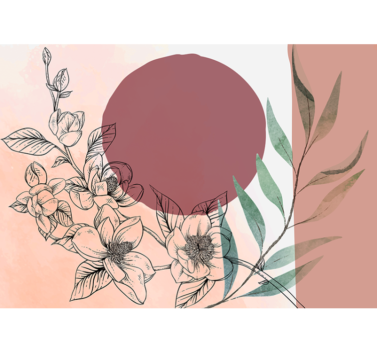 Bloemen foto behang bloemenelementen compositie - TenStickers