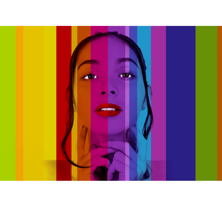 Fotobehang kunst kleurrijk portret - TenStickers