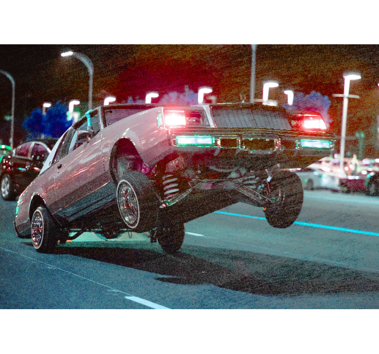 Fotobehang voertuigen classic car stunt - TenStickers