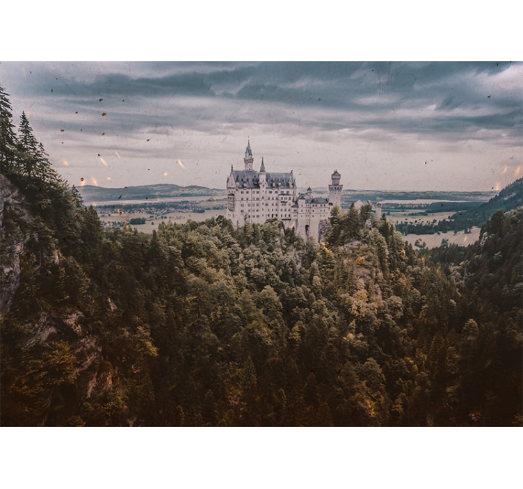 Fototapet landschap kasteel op de berg - TenStickers