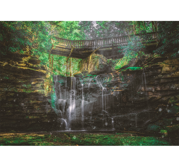 Fototapet landschap waterval uitzicht - TenStickers