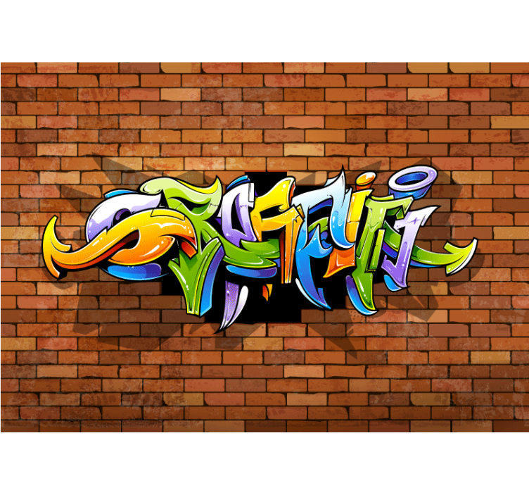 Fotobehang graffiti kleurrijke stedelijke letters - TenStickers
