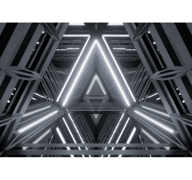 Abstract fotobehang driehoekig luminescent patroon - TenStickers