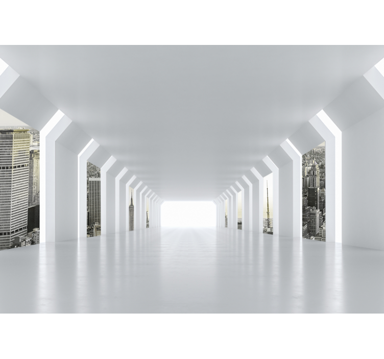 Fotobehang stad futuristisch stadsgezicht - TenStickers