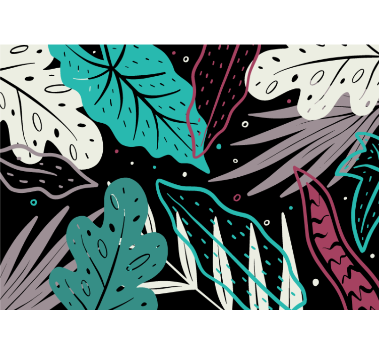 Natuur behang decoratieve bladmotieven - TenStickers