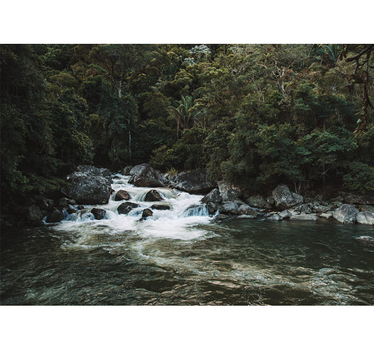 Serene rivierscène fotobehang natuur - TenStickers