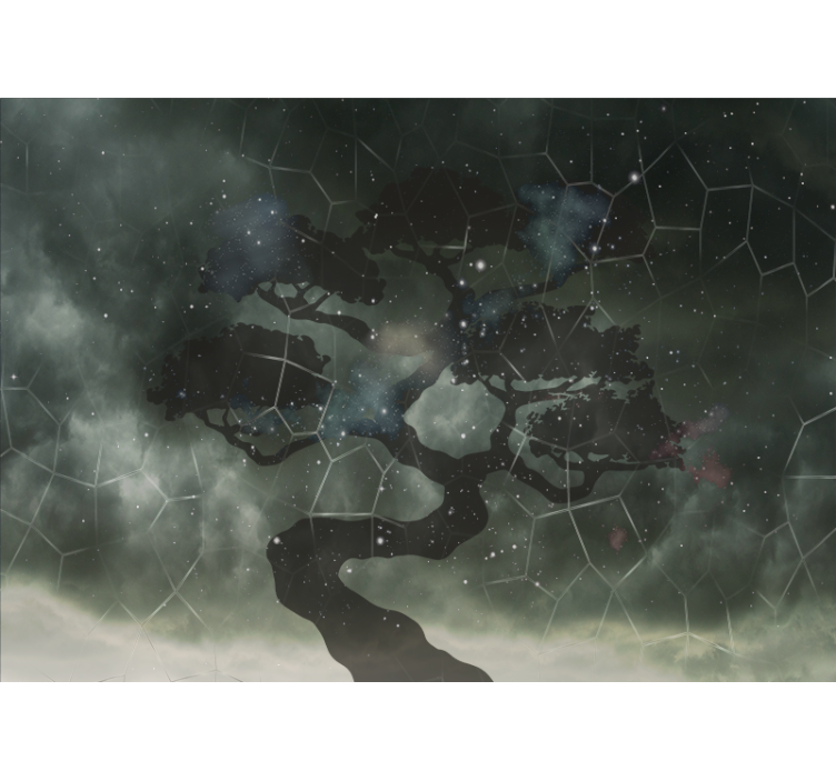 Fotobehang ruimte celestial tree silhouette - TenStickers