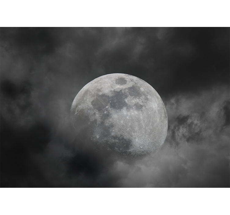 Fotobehang ruimte luminous maansilhouet - TenStickers