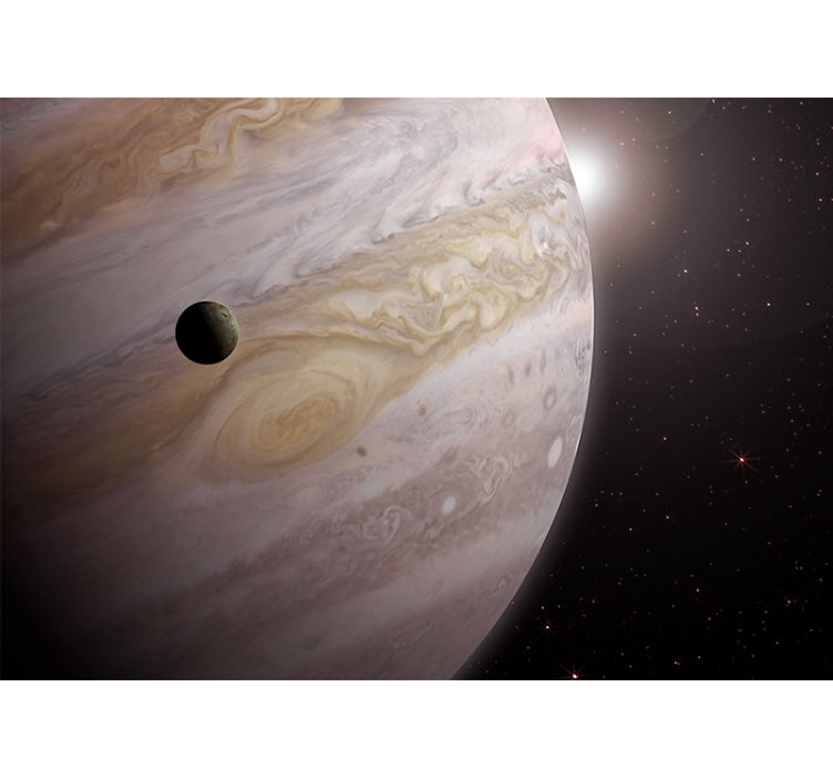 Jupiter en de maan fotobehang ruimte - TenStickers