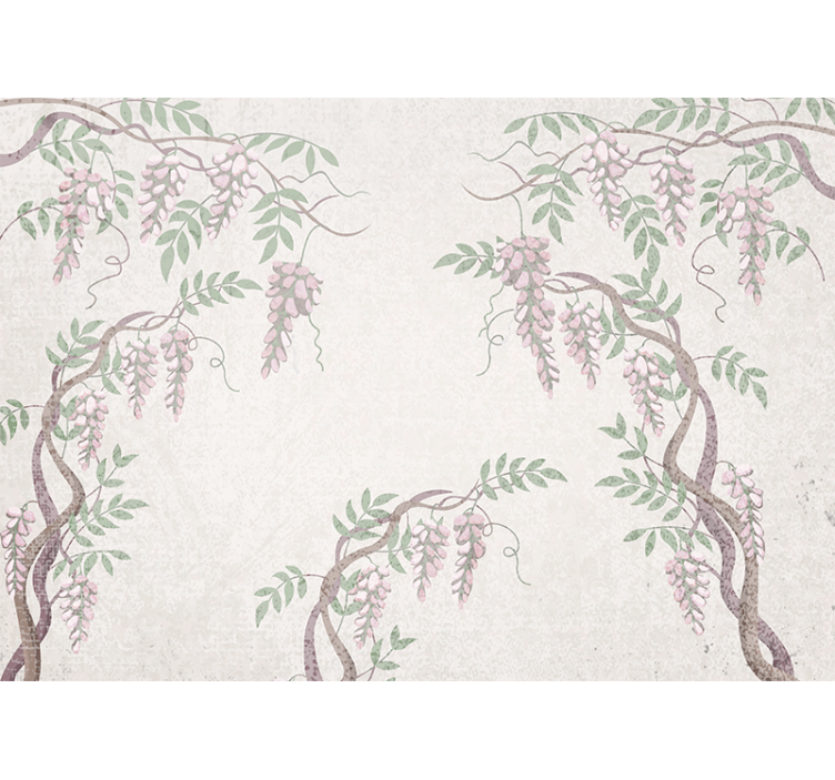 Delicate bloemenranken bloemen foto behang - TenStickers