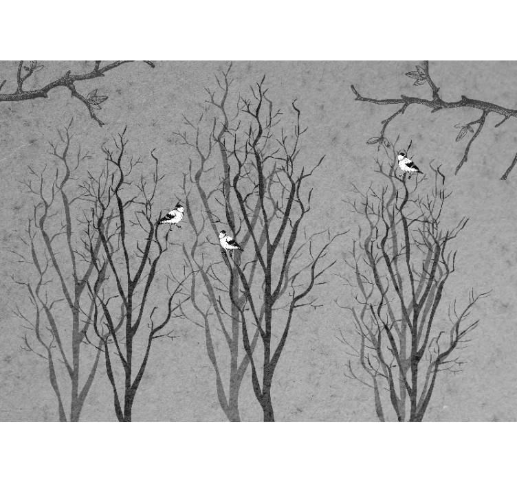 Foto behang bomen takken met vogels - TenStickers