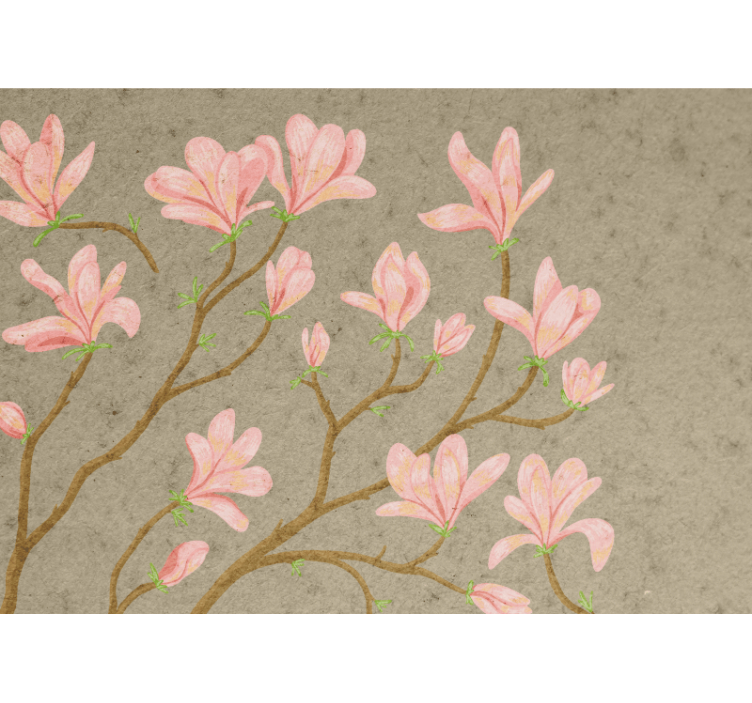 Bloemen foto behang roze magnolia bloesems - TenStickers