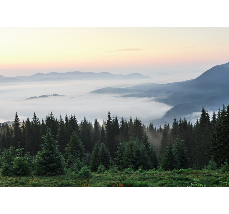 Fototapet landschap rustige berguitzicht - TenStickers