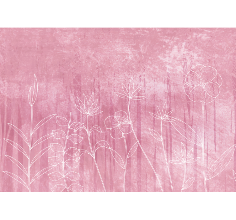 Bloemen foto behang delicate bloemige omtrek - TenStickers