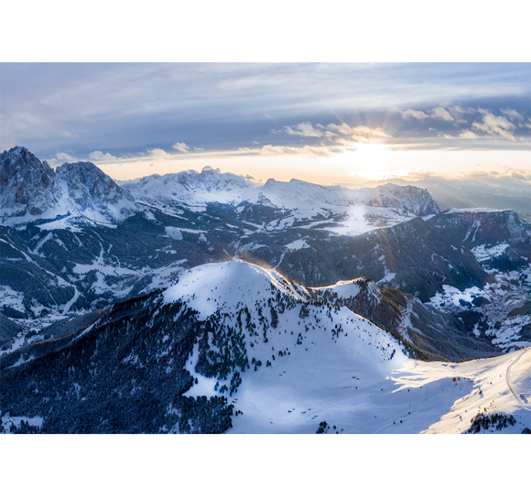 Alpen zonsopgang panorama fotobehang bergen - TenStickers