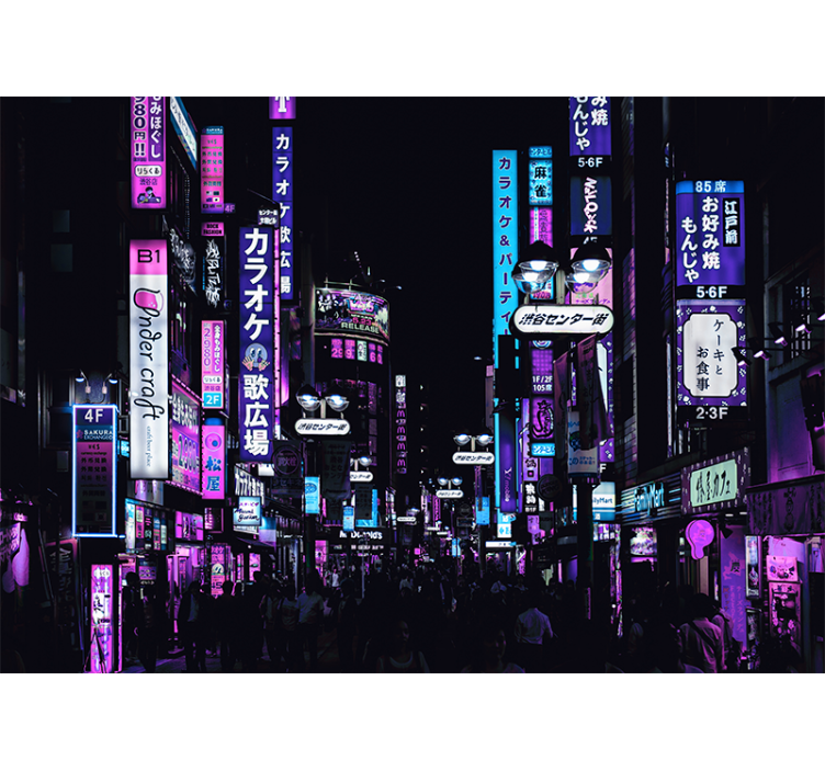 Fotobehang stad neon tokyo straten - TenStickers