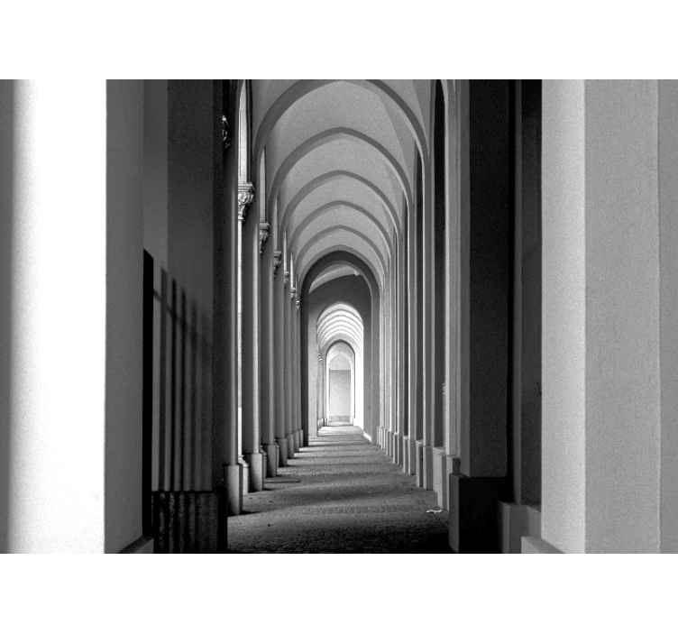 Fotobehang stad architectonisch boogperspectief - TenStickers