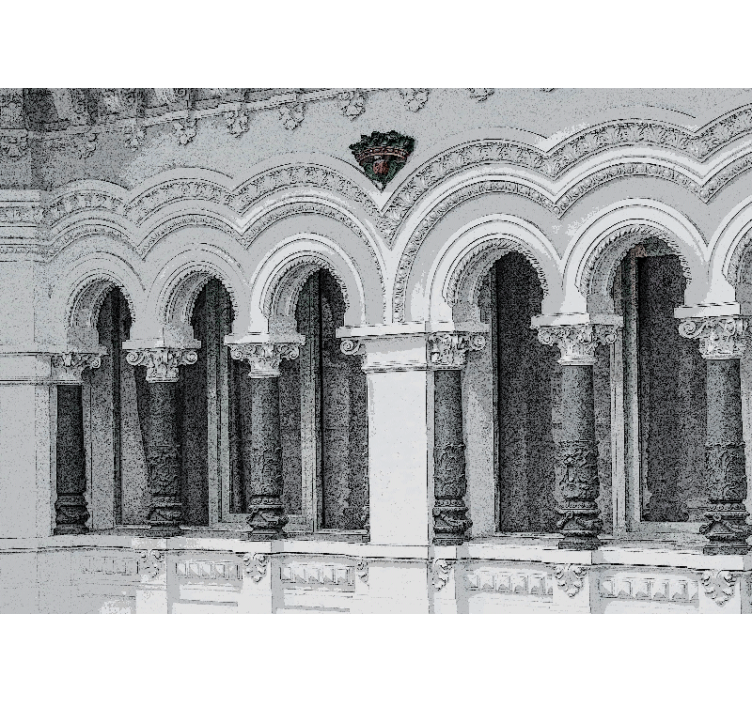 Fotobehang klassiek architectonische bogen detail - TenStickers