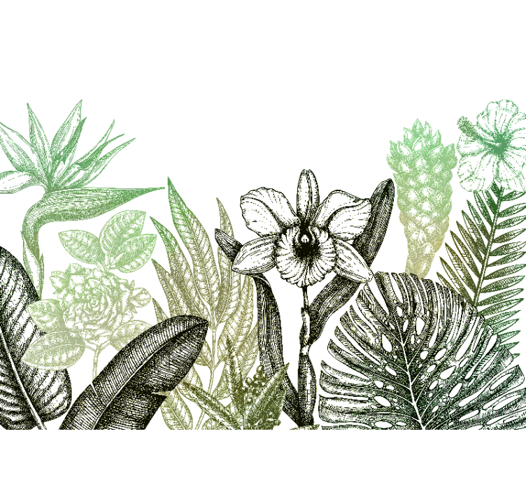 Bloemen foto behang botanisch bloemontwerp - TenStickers