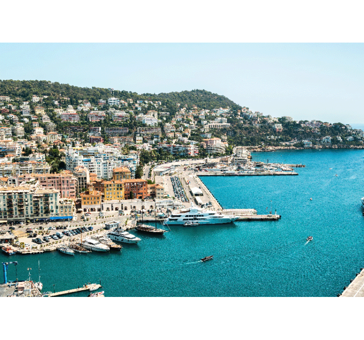 Fotobehang stad kuststad uitzicht - TenStickers