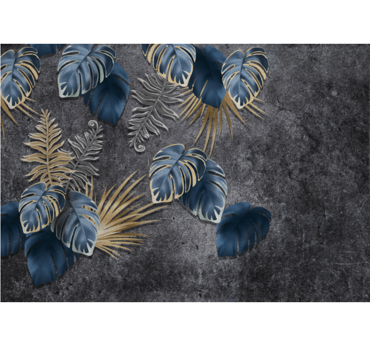 Fotobehang natuur met bladdecoratie - TenStickers