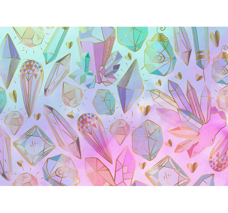 Fotobehang kunst geometrisch edelstenen ontwerp - TenStickers