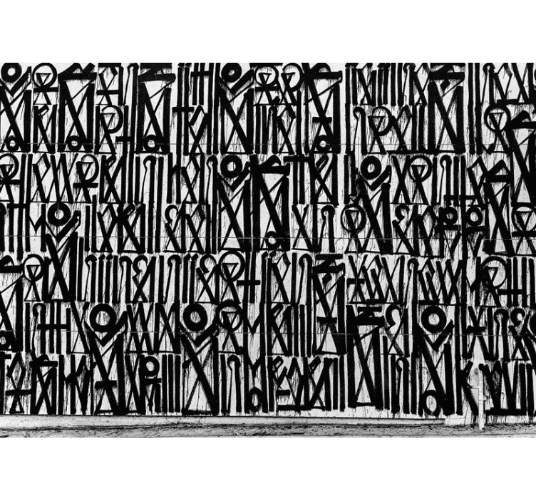 Fotobehang graffiti zwarte abstracte patronen - TenStickers