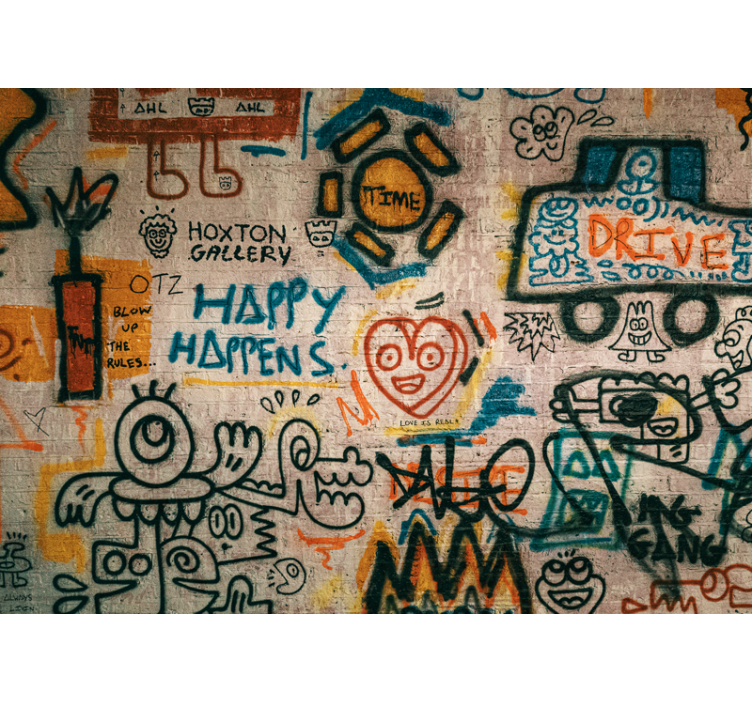 Fotobehang graffiti kleurrijke straatkunst - TenStickers