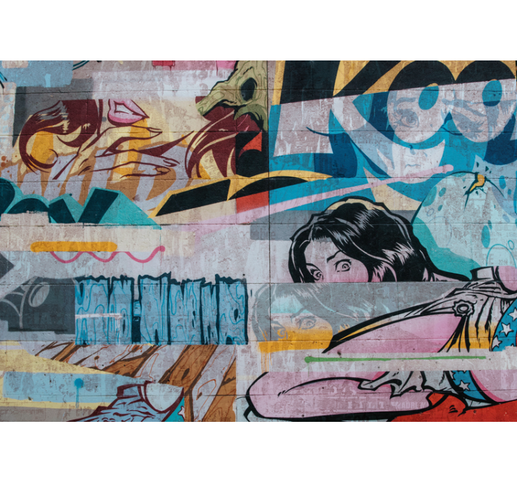 Fotobehang graffiti stedelijke graffiti - TenStickers