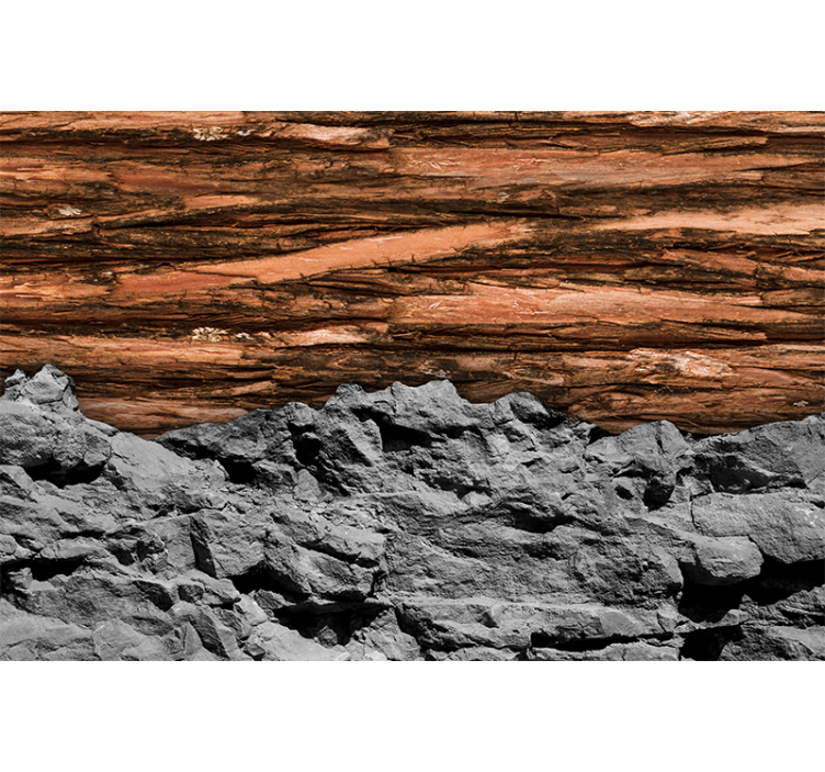 Aardse textuurlagen foto behang woonkamer - TenStickers