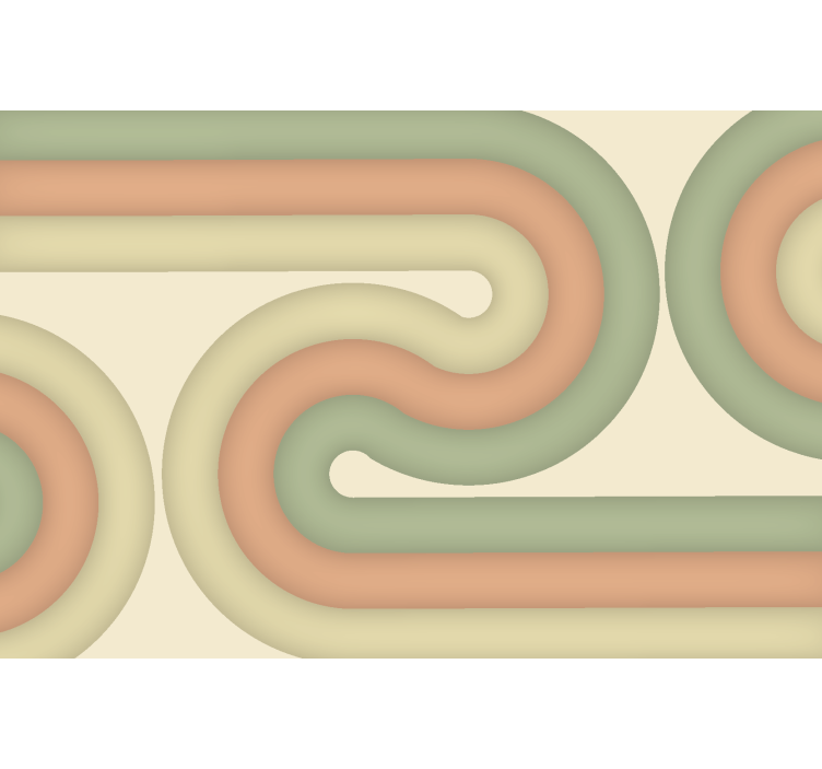 Gebogen retropatroon foto behang woonkamer - TenStickers