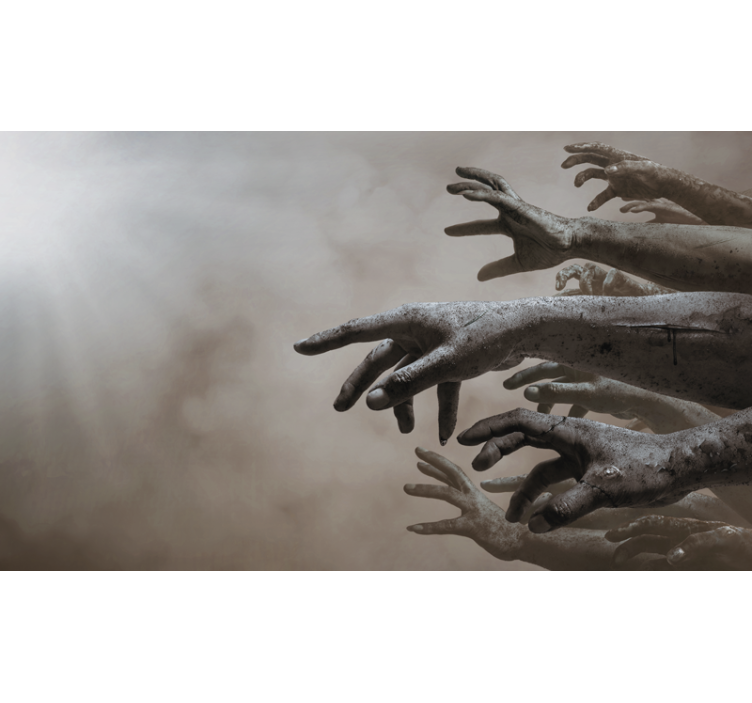 Zombie handen fotobehang slaapkamer - TenStickers